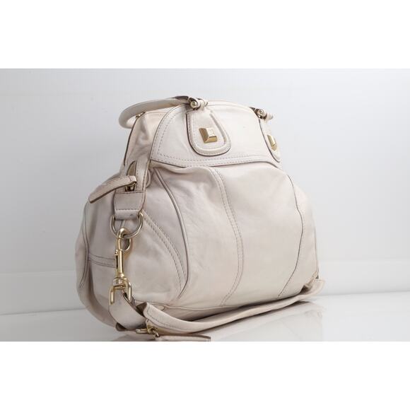 Vintage GIVENCHY Cream Leather Detachable Shoulder Strap Satchel Bag - Picture 8 of 15